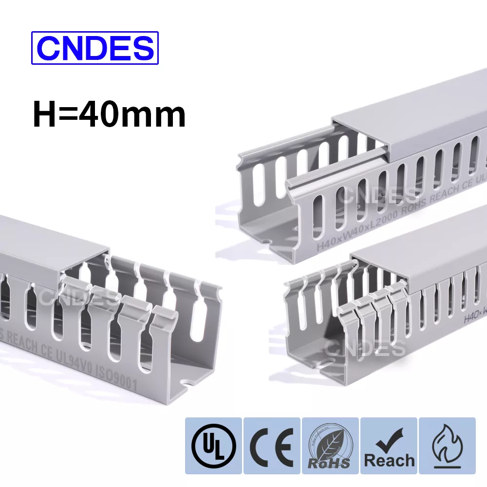 ຄວາມສູງ 40mm Slotted PVC Wiring Raceway Duct