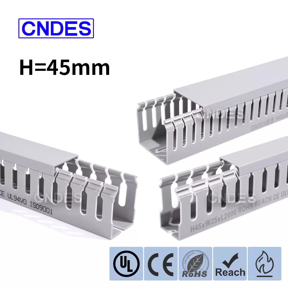 ຄວາມສູງ 45mm Slotted PVC Wire Cover Duct