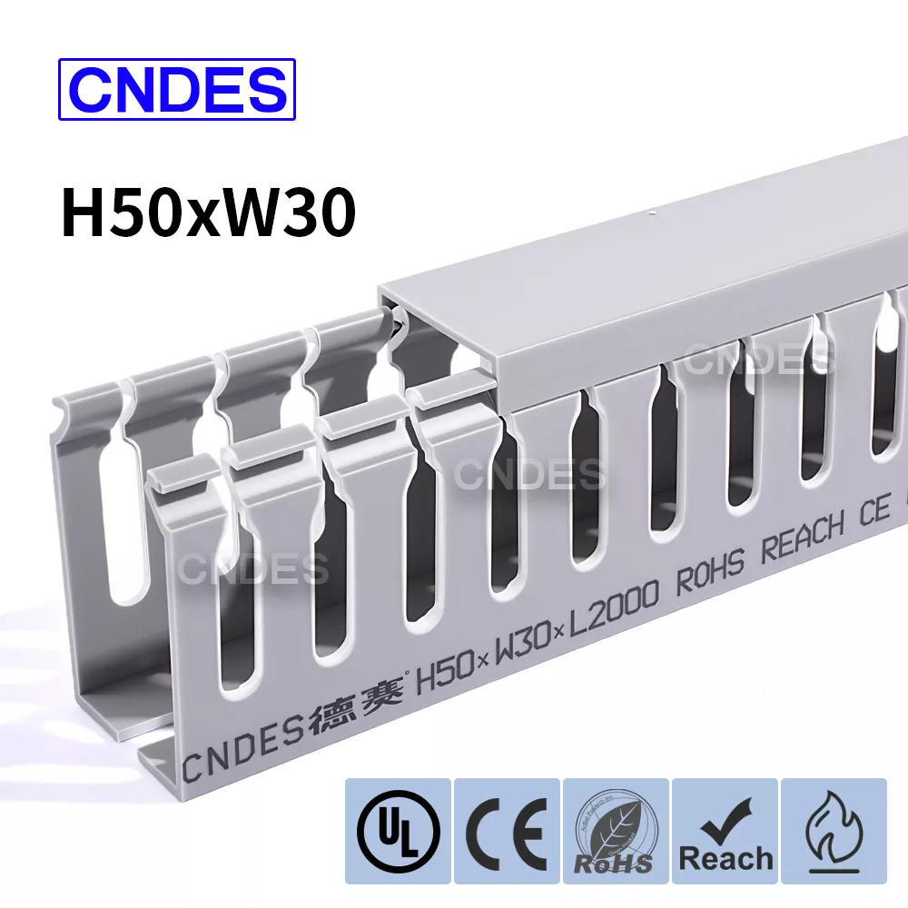 50×30 ສະລັອດຕິງທໍ່ອົງການຈັດຕັ້ງສາຍ PVC