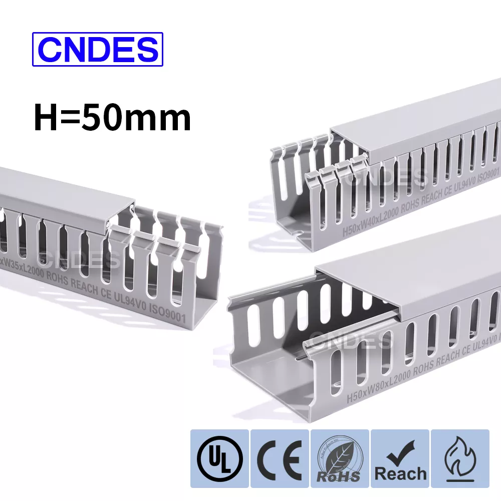 ຄວາມສູງ 50mm Slotted PVC Panel Wiring Duct
